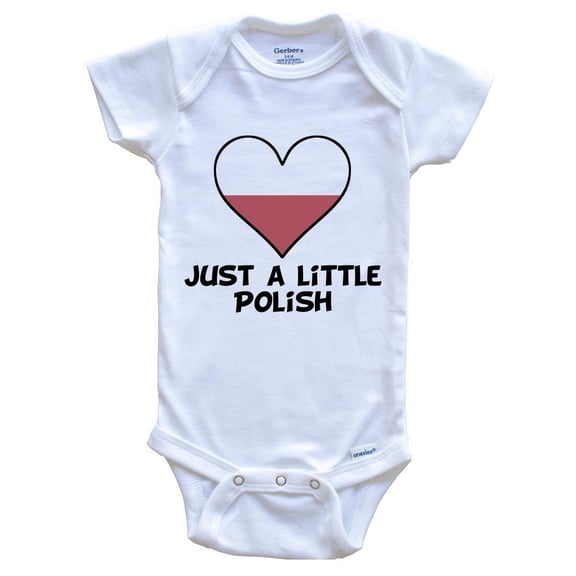 Just A Little Polish Baby Bodysuit - Funny Poland Flag Baby Bodysuit, 0-3 Months White
