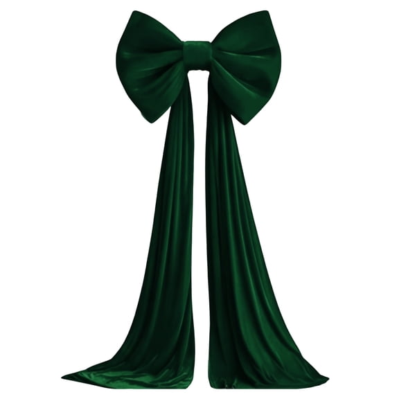 Extra Large Dark Green Christmas Bow, Pre Made Giant Fluffy Tree Topper Wreath Ribbon, Big Holiday Bow Decor For Mantel, Door, Staircase, Gift Box Christmas Decoration