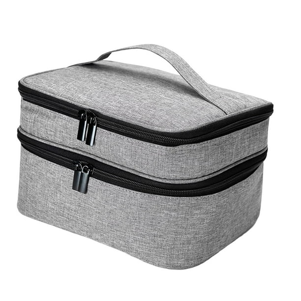 Estuche para transportar esmaltes de uñas, organizador de uñas, mini estuche para cosméticos y aceites esenciales. gris 2