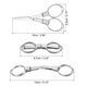 thumbnail image 2 of Tijeras Plegables Uxcell Tijeras Mini Portátiles para Viajes en Paquete de 6 con Forma de Gafas para Manualidades de Pesca al Aire Libre, Color Plateado, 2 of 7