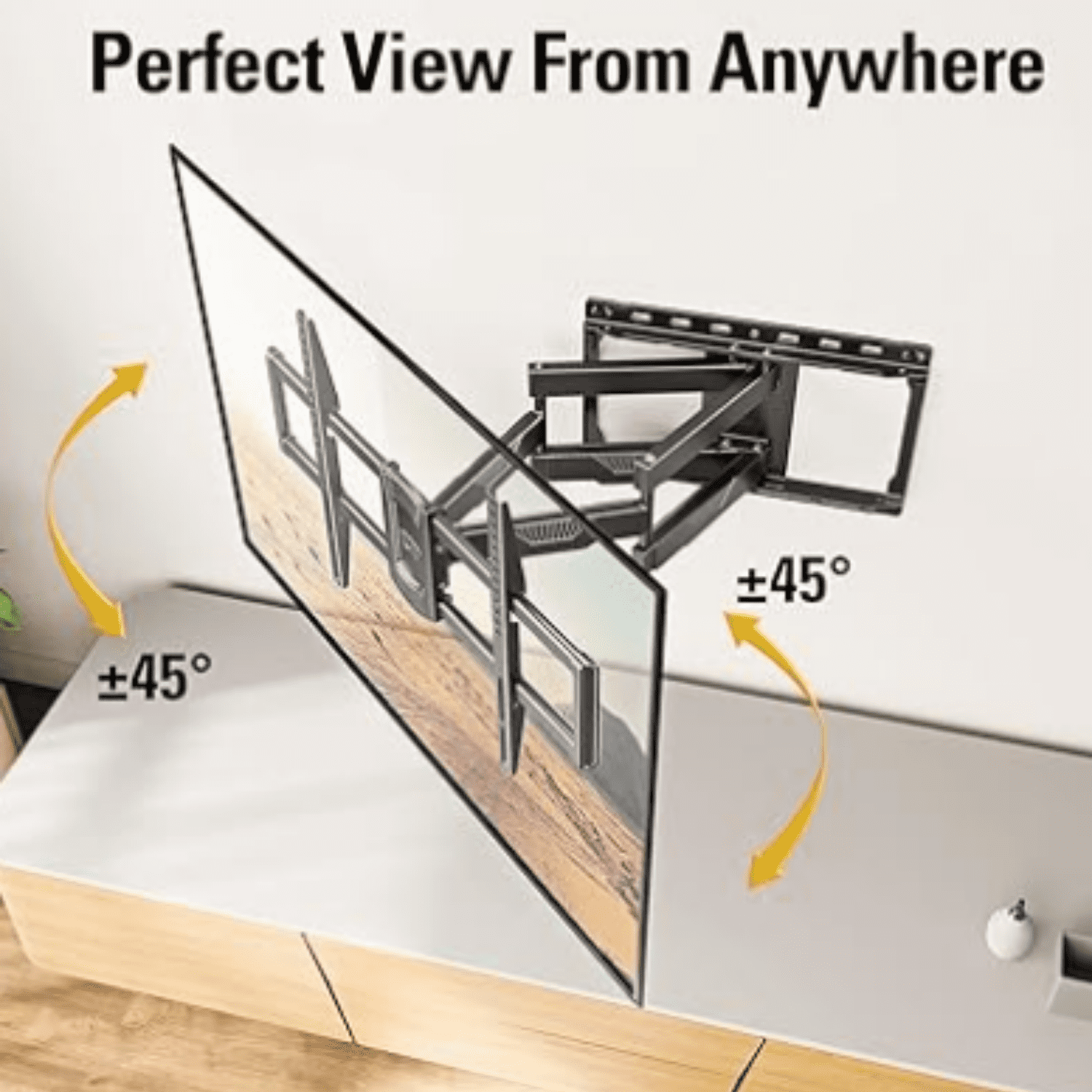 Listed TV Wall Mount for Most 42-84 Inch TV, Full Motion TV Mount with Swivel and Tilt, TV Bracket with Articulating Dual Arms, Fits 16inch Studs, Max VESA 600X400 mm, 100 lbs