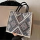 thumbnail image 2 of Straw beach canvas bag, handmade wallet, handbag shoulder bag, handbag, hobo bag women's canvas shoulder bag fashion, black, color, 2 of 4