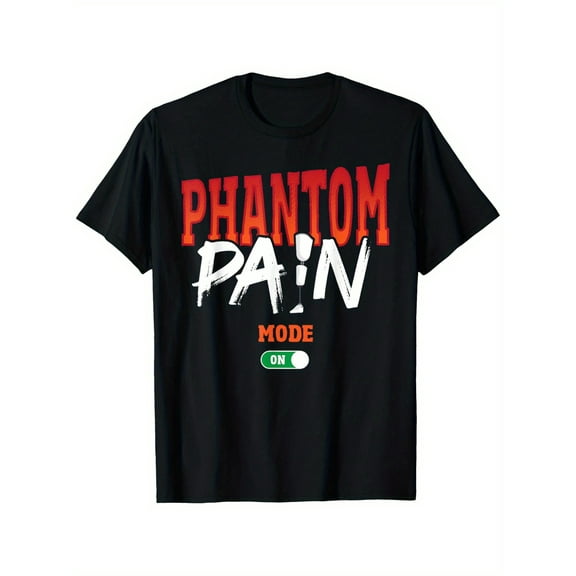 Phantom Pain" Humorous Amputee Graphic T-Shirt - 100% Cotton, Breathable & Comfortable, Ideal Gift for Men & Women, Casual Wear, S-XXXL, Black