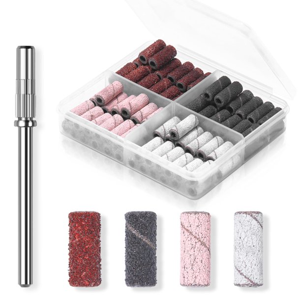 Brocas para uñas y bandas de lijado, 100 unidades, para taladro de uñas Makartt