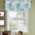 thumbnail image 4 of Coastal Octopus Valances for Windows, Decorative Rod Pocket Window Valance Curtains, Cyan Nautical Fish Shells Seaweeds Short Curtain Drapes for Kitchen/Bathroom/Living Room, 2 Panels, 60" W x 18" L, 4 of 8