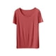 thumbnail image 2 of Pijama de manga corta para mujer, color liso, manga corta, camiseta fina, pijama de manga corta, blusa de poliéster, 2 of 8