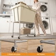 thumbnail image 6 of BGTREND 130L Rolling Laundry Cart with Storage Shelf, Metal Frame Clothes Hamper with Removable Bag, 4 Casters with 2 Brakes, Utility Carts, Beige, 6 of 8