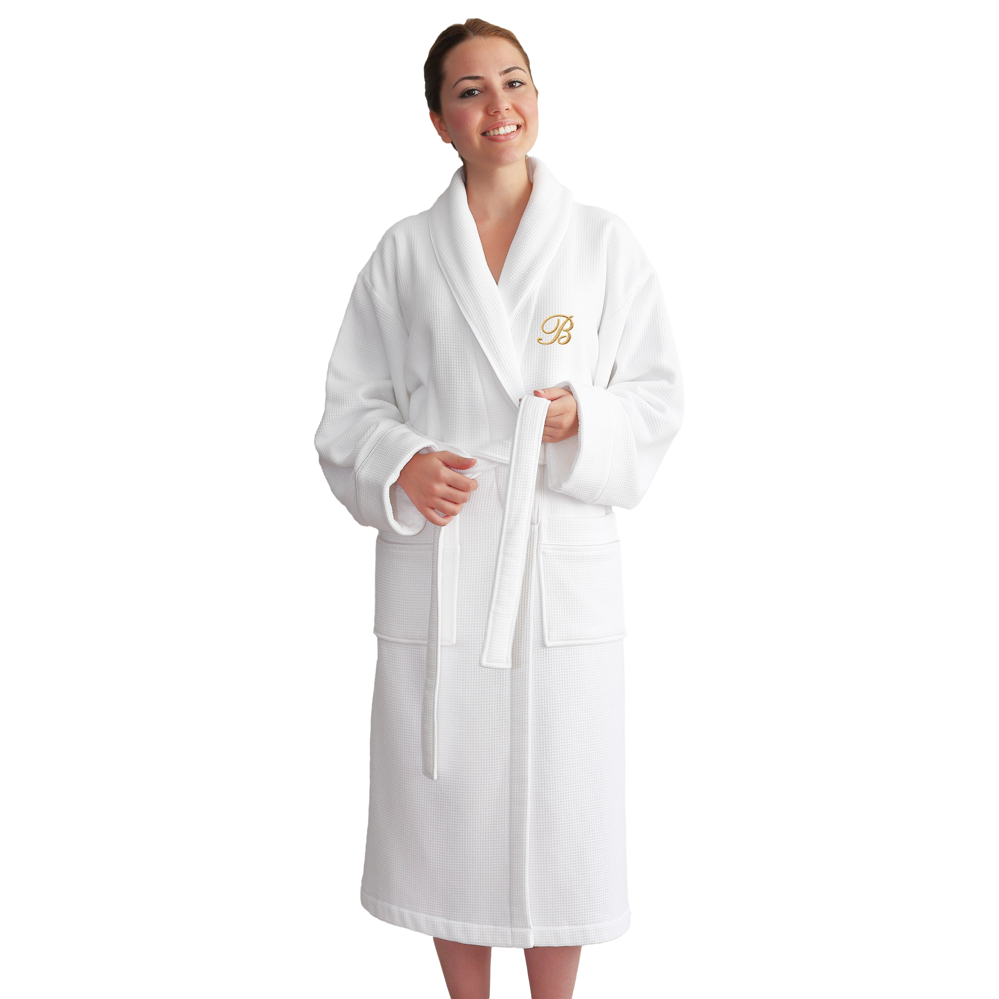 Authentic Hotel and Spa Unisex Microfiber White Bath Robe 