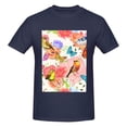 thumbnail image 4 of Bingfone Flowers And Birds Watercolor Men'S Loose Fit Short-Sleeve Pocket T-Shirt, 4 of 7