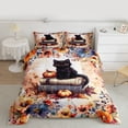 thumbnail image 2 of Homewish Cartoon Cat Kitten Teens Full Size Comforter Sets, Rustic Flower Floral Bedding Comforter Set, Autumn Pumpkin Reversible Bedding Sets, Super Cozy Room Decor, 3 Pieces, 2 of 8