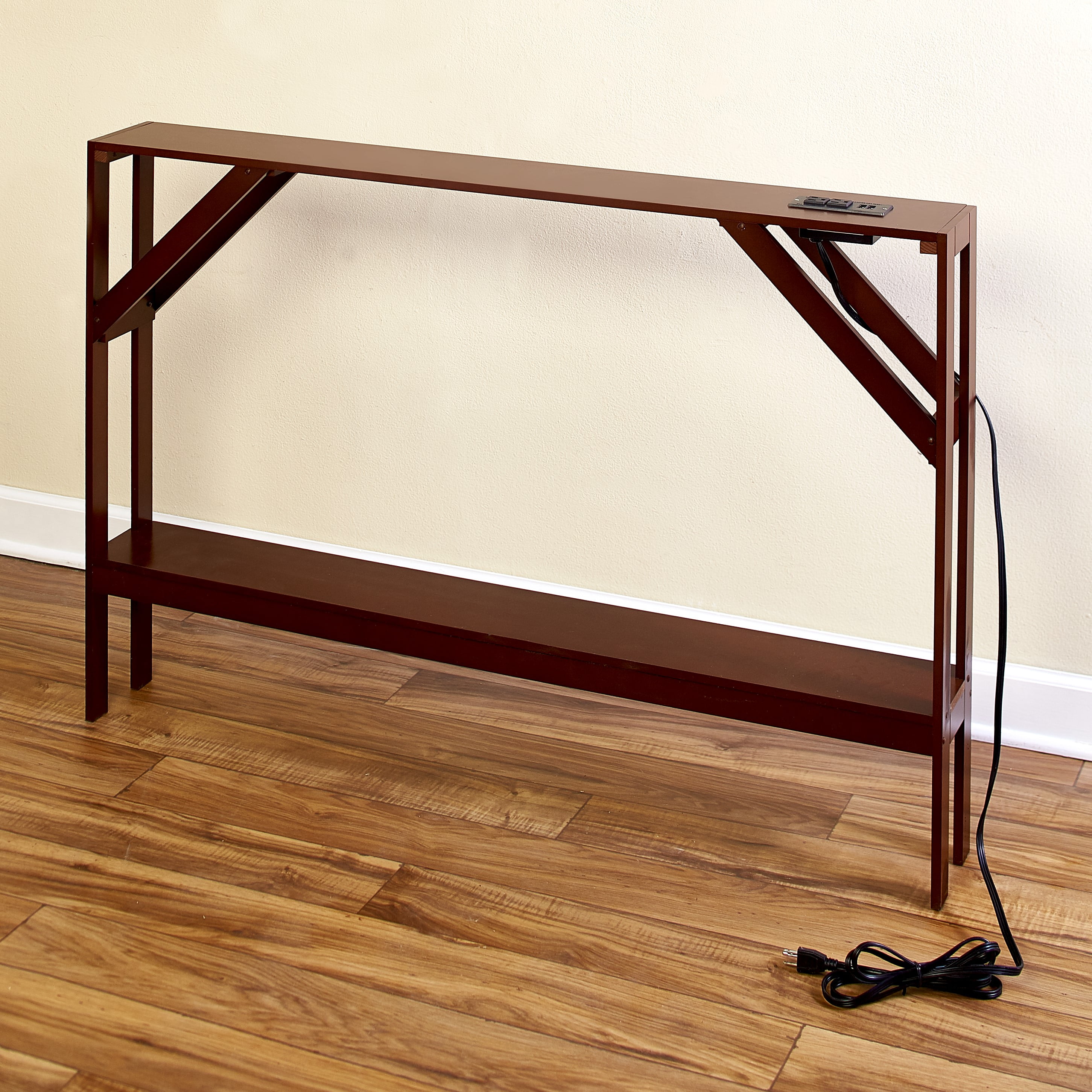 Skinny Sofa Table with Outlet - Modern Console Table with Black Finish -  Walmart.com