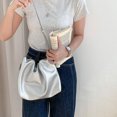 thumbnail image 3 of Jumpingount Bolso de mano versátil de PU sólido de moda coreana para todas las ocasiones bolsos de hombro de viaje de gran capacidad Bolsas de mensajero y de hombro Plata, 3 of 6