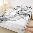 thumbnail image 5 of Manfei Abstract Artwork Bed Sheets, Gradient Fuul Size Sheets, Gray, Gray Reversible 4-Piece1 Flat Sheet + 1 Fitted Sheet + 2 Pillowcases, 5 of 6