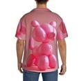 thumbnail image 3 of Sikiie Pink Balloon Puppy Art Men's Cuban Shirt, Hawaiian Shirts, Business Casual Button Down Shirts, Short Sleeve Shirt-X-Large, 3 of 5