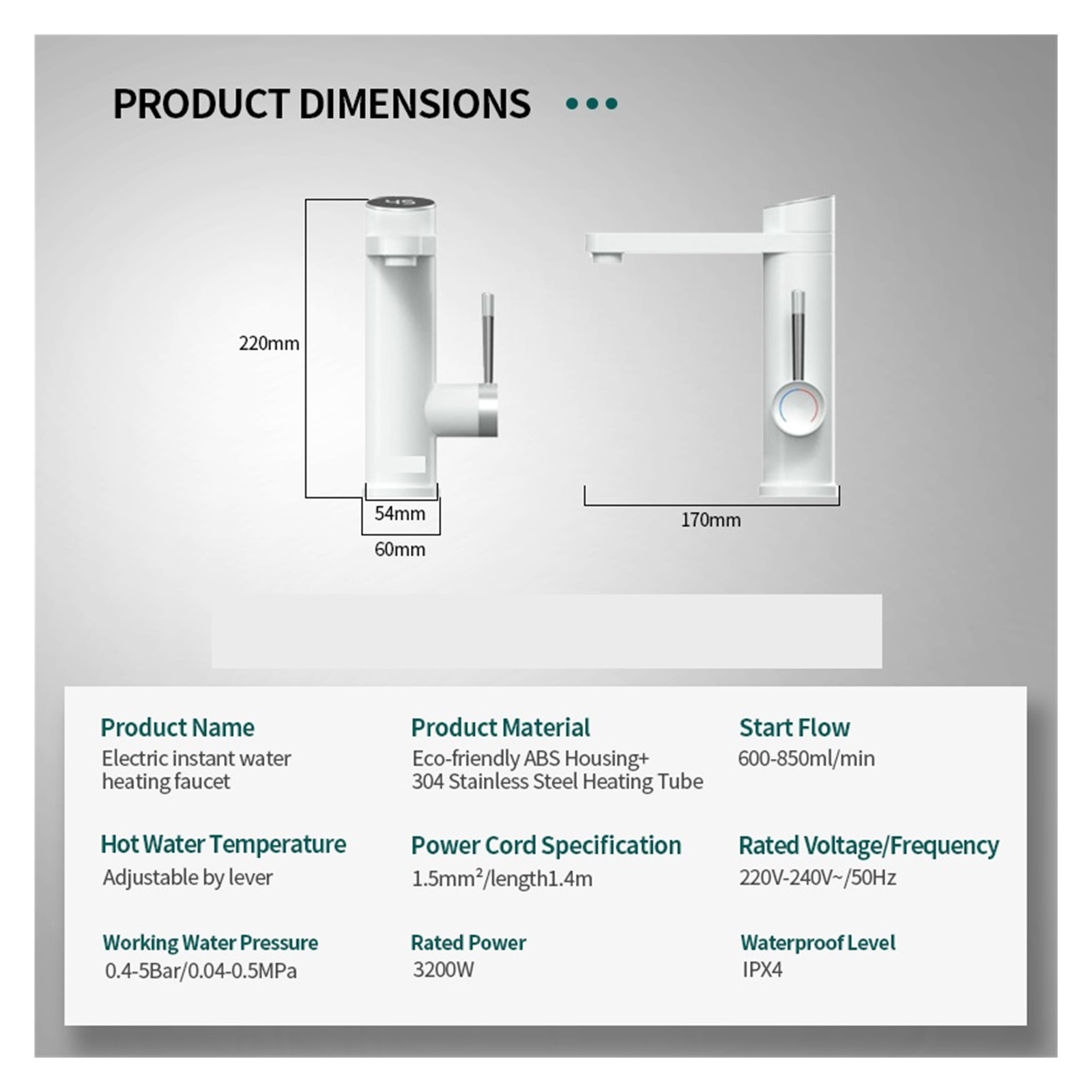 Electric Water Heater 2 in 1 Basin Faucet Heated Water Tap 120° Swivel Electric Faucet Heater For Home Robinet ,Easy Installation