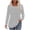 Gray 1, variant on Lounge Tops for Women Casual Fall Long Sleeve Striped Print Tunic Tees Loose Crewneck Layered T-Shirts