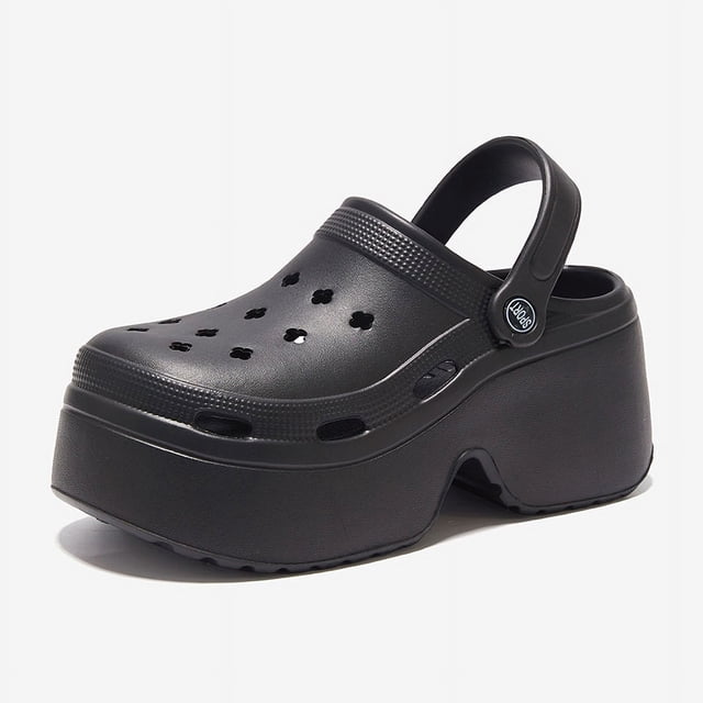 Sandalias gruesas de 9CM para mujer, zapatillas de tacón alto y suela suave, zapatos de playa y jardín impermeables para exteriores, novedad de verano 2024