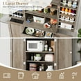 thumbnail image 6 of Walsunny Pantry Cabinets with Drawer Doors Shelves 67 Inches Tall Wooden Food Storage Cabinet Freestanding for Microwave Kitchen Storage Dining Room Gray, 6 of 8