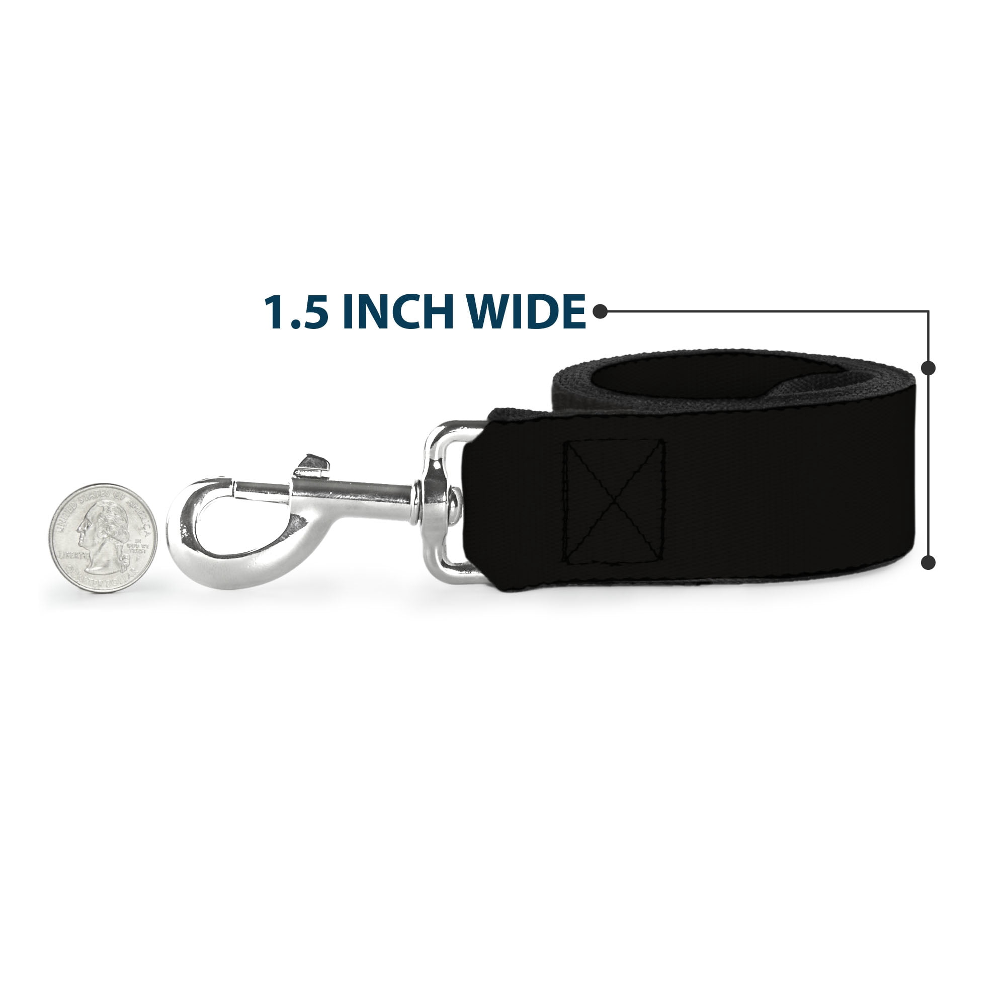 Buckle-Down Pet Leash, Dog Leash, Black, 6 Feet Long 1.0 Inch Wide