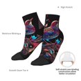 thumbnail image 6 of Rateoe Artistic Colorful Bird Pattern Quarter Crew Socks,Toe Seamed Ankle Socks,Cotton Cushioned Breathable Athletic Crew Sports Socks, 6 of 7