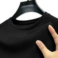 thumbnail image 4 of Breeze Shirts for Men Beer Belly Short Sleeve Textured Work Shirts Crew Neck Tretchy Quick Dry Soft Top, M, 4 of 7