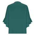 thumbnail image 4 of Tumotour Summer Tops For Women V Neck Tops Dressy Button Casual 3/4 Tiered Lace Bell Sleeve Work Blouses Solid-Color Loose Shirts Solid Color Cute Tshirts, 4 of 6