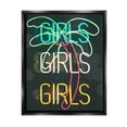 thumbnail image 4 of Stupell Industries Girls Neon Style Palm Tree Tropical Design Graphic Art Jet Black Floating Framed Canvas Print Wall Art, Design by Daphne Polselli, 4 of 5