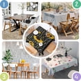 thumbnail image 4 of Black Sunflower Word Pattern Square Tablecloth,Waterproof Square Table Cover,Wipeable Spillproof Washable Table Cover for Home Kitchen Party Decor 52"x52"(132x132cm), 4 of 6