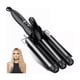 thumbnail image 1 of Rizadora Cabello Para Ondas, Temperatura Ajustable Negra 3 barriles  negro, 1 of 4