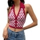 thumbnail image 4 of Camisetas sin mangas acanaladas para mujer, camiseta recortada con cuello Halter, camiseta sin mangas con estampado gráfico estético Y2K Sexy, ropa de verano Ormromra WRLF-63-2, 4 of 6