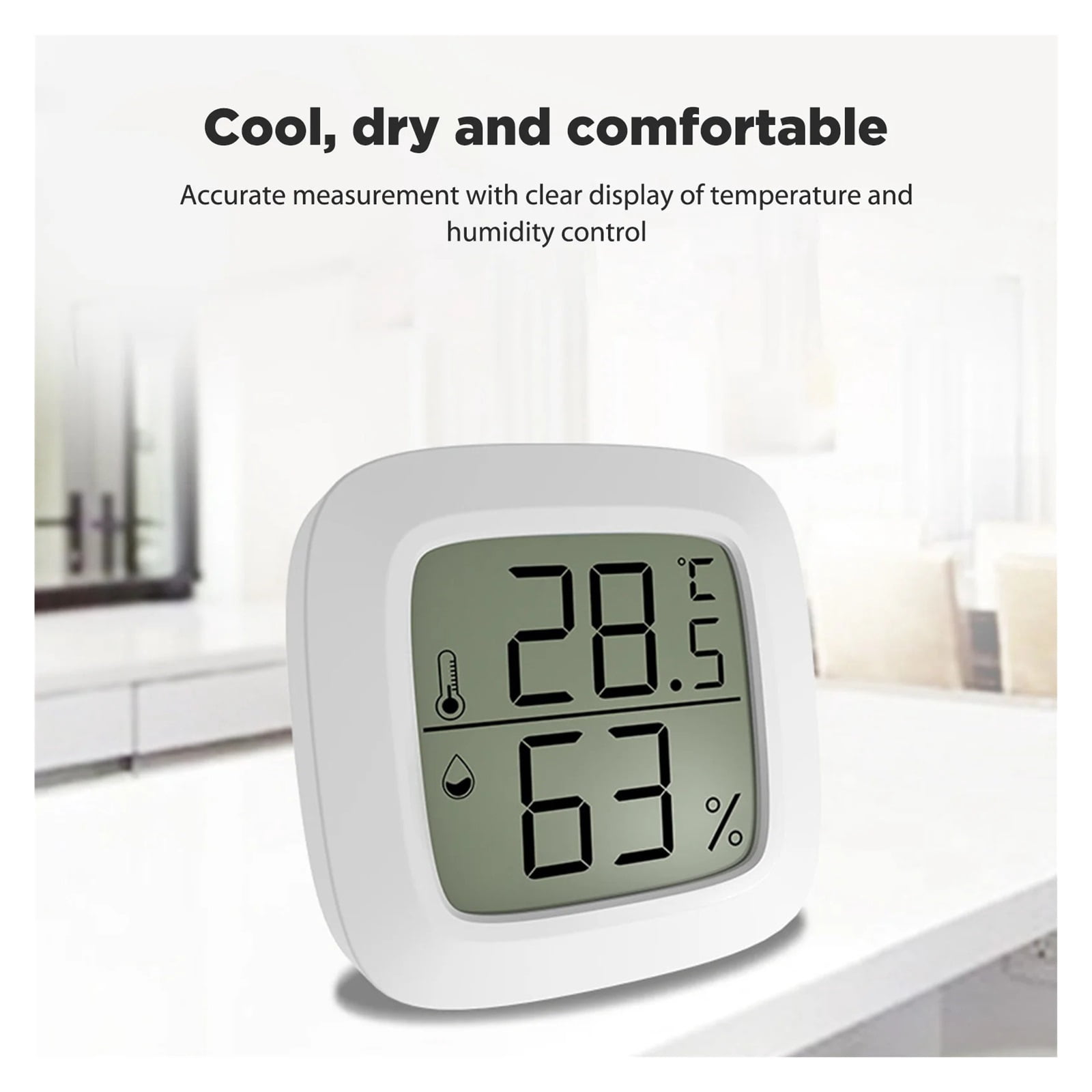 Humidity Monitor with Magnetic Suction LCD Digital Weather Station Temperature Tester Gauge - ℉