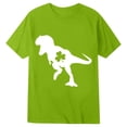 thumbnail image 4 of Gzbliryd Boys Girls st patricks day shirt t shirt Dinosaur Print 100% Cotton Crewneck Shirts Summer short sleeve T Shirt Tee Tops (Green,12-13 Years), 4 of 4