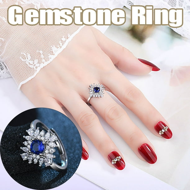 Anillos para mujer, regalos para mujer, dulce piedra roja, verde y azul para regalarle a mamá el día de la madre, anillo de moda