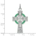 thumbnail image 2 of Beautiful Sterling Silver Rhodium-plated Polished Epoxy Irish Cross Pendant, 2 of 2