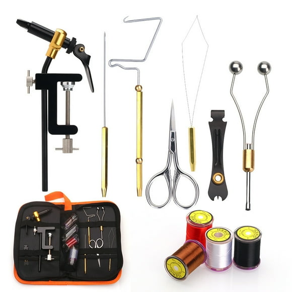 Fly Tying Tools Kit with Fly Tying Threader Needle Whip Finisher Scissors Fly Tying Kits