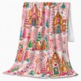 thumbnail image 2 of Sweet holiday cottage Village Fantasy, Festive Holiday Scene, Warm Flannel Blanket for Living Room and Family Room, Art Lovers Housewarming Gift, Festive Home Decor, 2 of 9