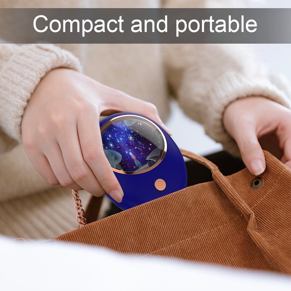 EIMELI 2Pcs Hand Warmers Rechargeable, Space Light USB Handwarmer, 2400mAh Electric Hand Warmer Power Bank, Reusable Portable Hot Hands Heater for Women Men Kids Winter Gift
