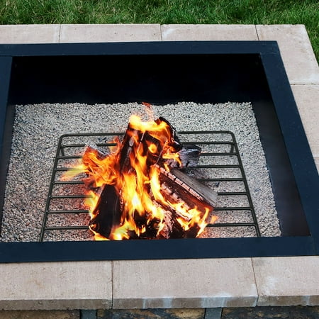 Sunnydaze Square Steel Outdoor Fire Pit Wood Grate 24 Inches