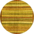 thumbnail image 1 of Ahgly Company Indoor Round Abstract Yellow Modern Area Rugs, 8' Round, 1 of 4
