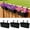 Black, variant on White 3-Pack 16 Inch Adjustable Hanging Metal Rail Planter Boxes for Balcony Deck Porch Fence