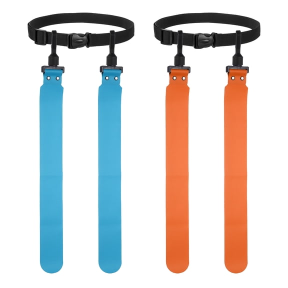 Uxcell Flag Football, Adjustable Flag Football Belts with 1 Belt and 2 Flags Easy Tear Away 2Pcs & Orange Red/Sky Blue - Fitting For(Youth/Adults Players Training Equipment/Competition)