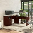 thumbnail image 2 of Pemberly Row 60W 3 Position L Shaped Sit to Stand Desk in Harvest Cherry, 2 of 6