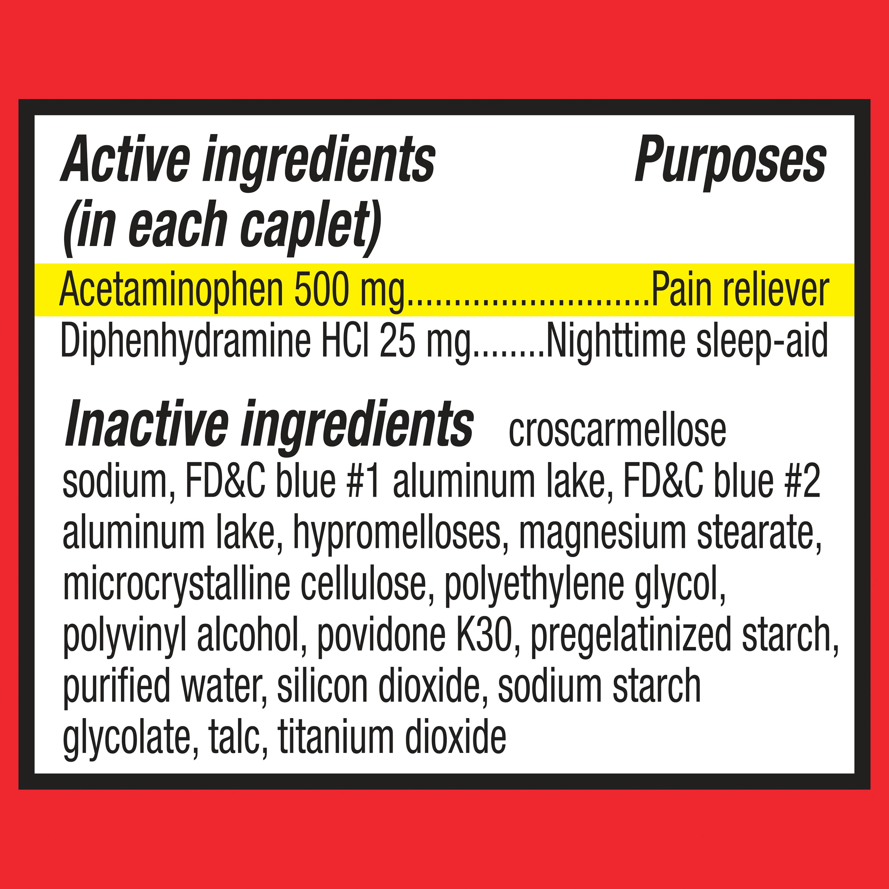 Equate Extra Strength Acetaminophen PM Caplets, Pain Reliever and Nighttime Sleep Aid, 24 Count