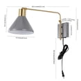 thumbnail image 4 of JONATHAN Y Max 20.5" Swing Arm 1-Light Modern Midcentury Iron USB Charging Port LED Sconce, Grey/Brass Gold, 4 of 9