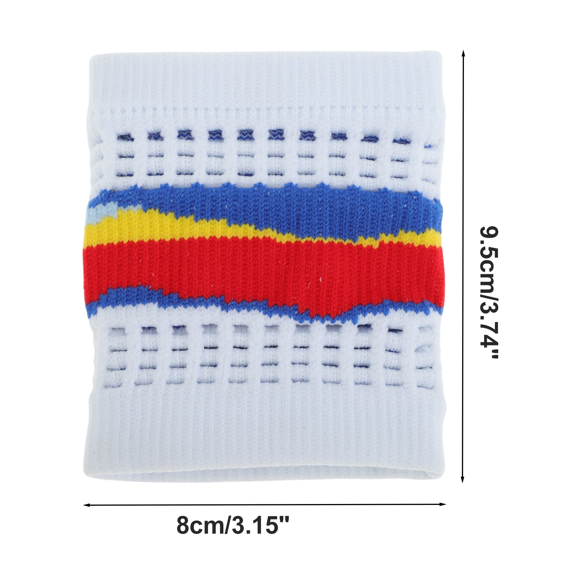 Unique Bargains Durable Perspiration Wicking Wrist Sweatbands 1 Pc White Blue