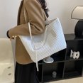 thumbnail image 4 of Bolso Mujer Pana Tote Casual Grande Bolso De Hombro Invierno Shopper Blanco, 4 of 5