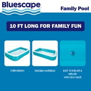 Bluescape 10ft Rectangular Family Inflatable Swimming Pool for Ages 6 and Up