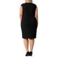 thumbnail image 4 of Vestido de tubo sin mangas de talla grande para mujer Agnes Orinda, con escote en V, casual, midi, con cremallera, 1X negro, 4 of 8