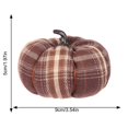 thumbnail image 2 of Fall Brown Plaid Fabric Pumpkin Decor, Stuffed Soft Check Pumpkin Ornament, Harvest Thanksgiving Tabletop Centerpiece for Autumn Farmhouse Home Decoration, 2 of 3