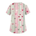 thumbnail image 4 of Dwralegc Valentines Day Scrub Uniforms Women Comfortable Cute Shirts Stretch V Neck Love Heart Print Short Sleeve Nurse Uniform with 2 Pockets Mint Green 3XL, 4 of 5